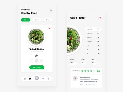 Food App app ui drinks food fruit slimming ui vegetables