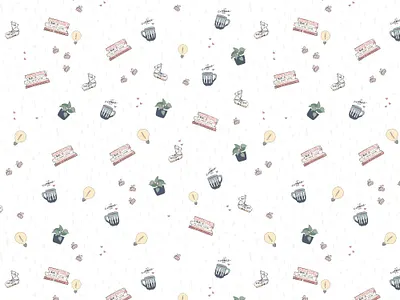 Pattern Design 1 - For Kayla Dean books botanical branding coffee cup copywriter cute pattern design illustration illustration design lama pattern pattern a day pattern art pattern design patterns pot plant stationery surface design surface pattern surface pattern design