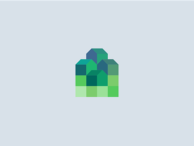 PIXEL VILLAGE brand branding design hill home house houses identity logo minimal pixel pixelart roof roofs village