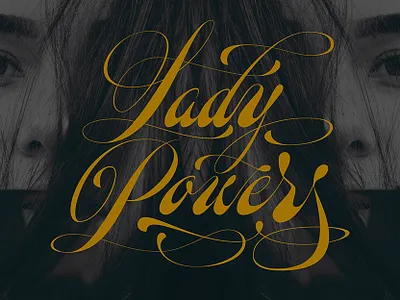 Lady Powers Cover branding design hand drawn lettering lettermark spencerian type typedesign typography vector