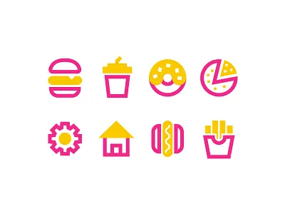 Fast food for apps burger fast food fast food menu hotdog icon pizza potato ui
