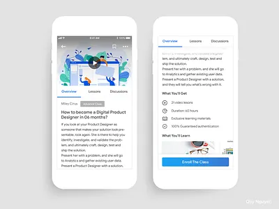 Detail Class Livestream Online app branding design education flat ios livestream material design mockup user experience design user experience ux user inteface