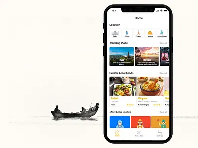 Travel App adobe xd app design food location tourism travel trip trips ui design ux design worldwide