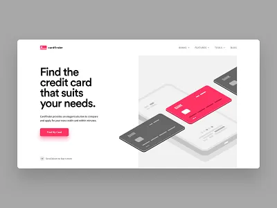 Cardfinder Homepage design grid header hero inspiration interface minimal typo typography ui web website