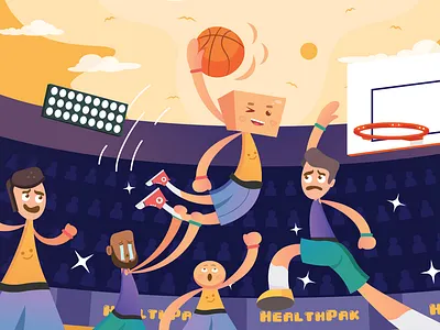 Basketball Illustration 2d art branding card design clean design flat icon design illustration minimal ui ux vector web