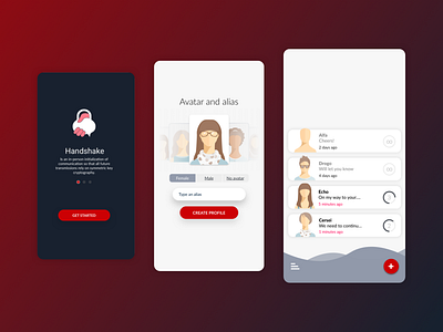 Handshake secure messenger app mobile app ui ux
