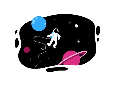 Space art character cosmic cosmos design graphic design illustration nasa planets sky space spaceman stars universe vector
