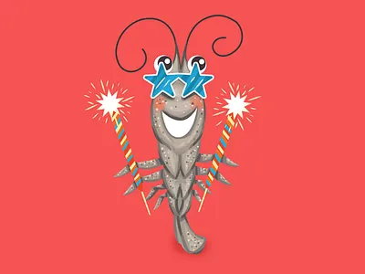 Independent shrimp 4th of july cajun gulf illustration independence independence day lafayette louisiana seafood shrimp