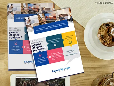 Leaflet Design - Reviewspotter Sri Lanka branding clean design creative design design icon illustration leaflet design marketing marketing tool off line media typography vector