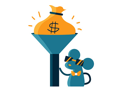 Maos 2 animals bank bowtie cool design flat funnel illustration illustrator money money bag mouse rat rich sunglasses swag vector