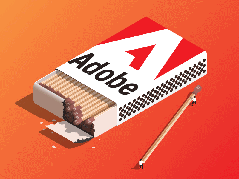 Ignite Your Creativity - From Sketch To Result 2.5d adobe character creative cloud creativity design design process ignition illustration illustration art illustrator isometric matches outline vector vector design