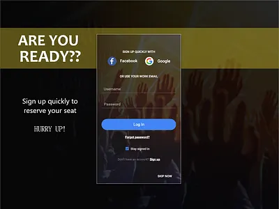 Sign Up screen for App dailyui design ui ux