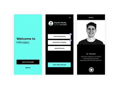 App design for HR app hr interview landing mobile mobileapp recruitment ui uidesign video