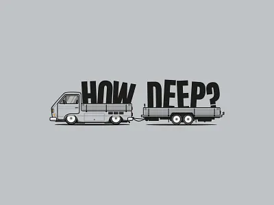 HOW DEEP cardesign custom type howdeep illustration linesart t3 vwt3