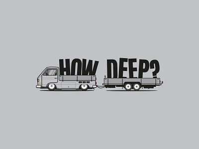 HOW DEEP cardesign custom type howdeep illustration linesart t3 vwt3