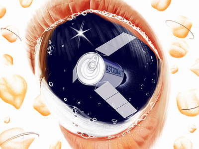 Astronaut 3d anatomy artwork brush chickpeas design drawing illustration lips mouth photoshop poster