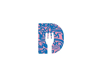 Decorated Cutlery - FOR SALE branding colorful cutlery d decorated design flat fork icon letter lines logo pictogram typography vector