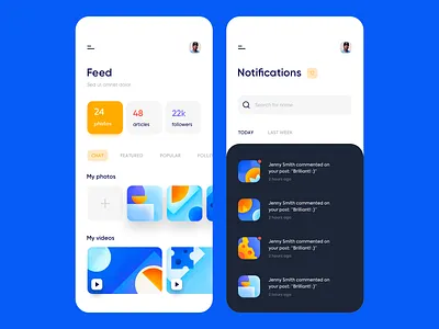 Mobile app - Social media network app clean colors media mobile network social ui ux