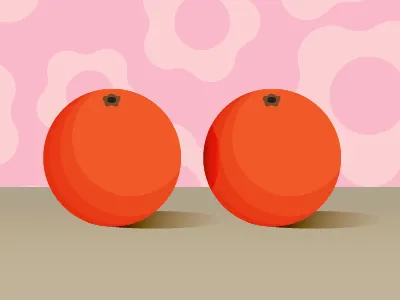 boring breakfast flat muted colors oranges retro vector