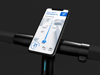 Micro-mobility app black map mobile mobility scooter transport ui