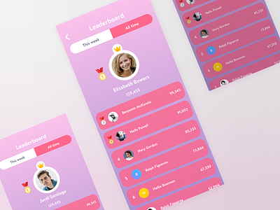 Leaderboard UI app design illustration leaderboard leaderboards list screen ui ux