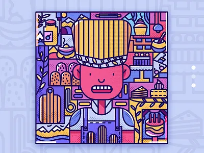 Baking illustration illustration design ui web