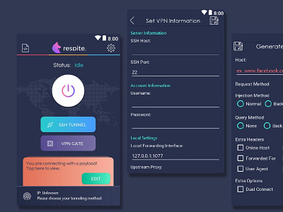 Respite android android app android ui gradient vpn