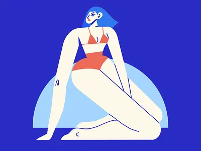 summer astropad brush character female girl illustration illustrator procreate scene texture textures