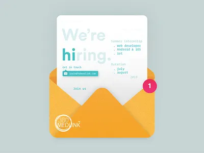 Hiring Poster android email entertainment envelope hiring illustrator internships ios mail notification poster summer