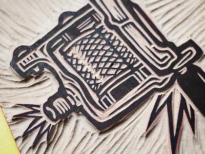 Traditional tattoo machine woodcut blackwork engraving gravura illo illustrations ink machine needle relief tattoo traditional woodcut woodcuts xilogravura