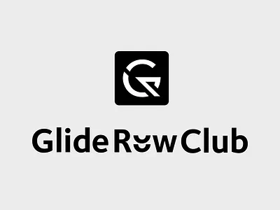 Glide Row Club app blackandwhite branding club design fitness glide identity logo mark row sport sport club trx vector yoga
