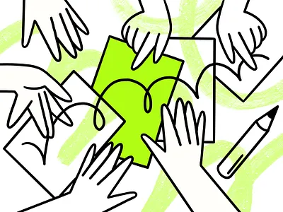 Work Better, Faster, Stronger. Together 2d brainstorm branding charachter collaboration creative darkcube digitalart direction documents drawing illustration illustrations landing page pattern product design teamwork ui vector web design