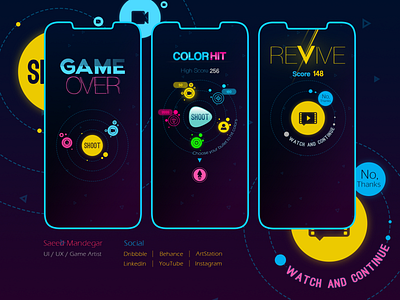 Game UI - iPhone X 2d art 2d game color hit design game art game design hit game hyper casual game iphone x mockup mobile game ui uiux