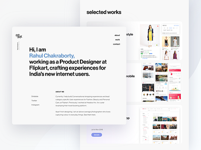 Personal Website Landing Page clean design designer desktop dsintheta interface landing page minimal personal portfolio projects readymag typography ui website