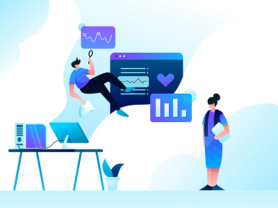 Analyze Data Illustration design flat illustration ui ux vector website