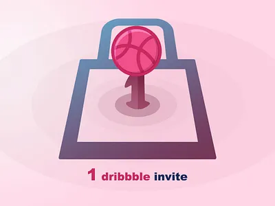 1 Dribbble Invites ball dribbble illustration interface invitation invite invite design pink ux