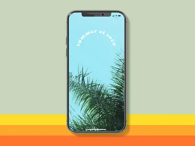 Summer at Soco arkansas church design digital graphic instagram stories iphone palm tree screen tropical vintage