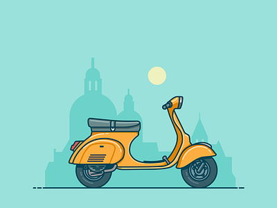 Vespa Illustration 2d artwork clean illustration lineart scooter vector vector illustration vehicle vespa vintage