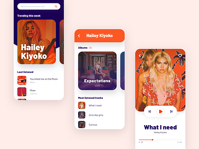 Music player #1 album app mobile mobile ui music music app music player orange player purple ui