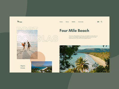 Travel Port Douglas - Landing Page australia beach blog design landing page layout page sea travel ui uiux vacation web webdesign