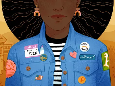 Bold Italic Editorial america digital illustration editorial editorial illustration gentrification homeowner illustration oakland woman