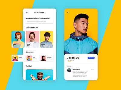 Actor Finder actor adobexd app model people portrait ui ux ui design uidesign uiux ux design