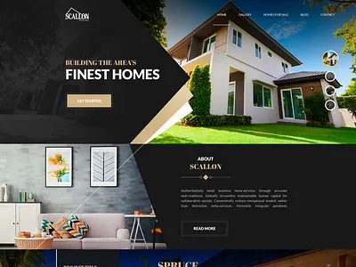 Scallon Custom Homes - Webdesign black design designer dribbble ideas interface photoshop real estate ui uidesign uidesigner userexperience userinterface ux uxdesign uxdesigner webdesign webdesigner websitedesign wireframe
