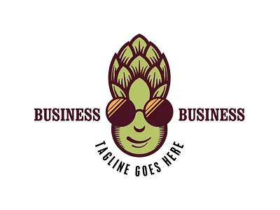 Cool Alien Beer with a Head for Hops branding design illustration logo vector