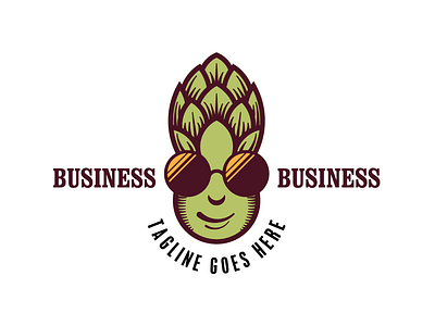 Cool Alien Beer with a Head for Hops branding design illustration logo vector