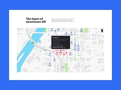 Studio Park Map city color design downtown grand rapids map mapbox michigan mighty texture ui web web design