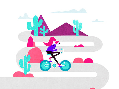 Girl Cycling branding design illustration kanchan gaur ui ux vector web website