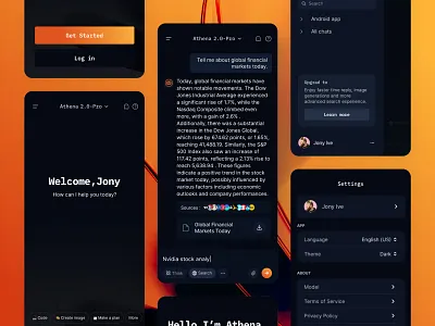 LLM - Mobile AI app agent ai ai assistant app artificial intelligence booking chat design flight inspiration ios llm mobile product sidebar texttoimage train ui ux welcome