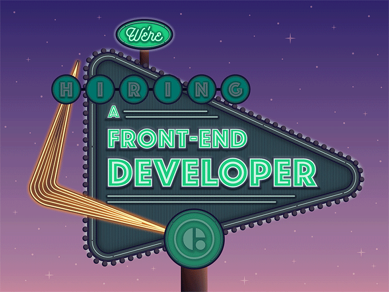We're hiring! envy labs florida front end front end developer hiring neon neon sign orlando sign vector animation