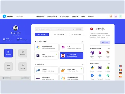 Buddy Playoff - Automation Actions Template UI Design app branding buddy colorful creative css dashboad dashboard ui design html illustration logo modern playoff typography ui ux ux design web web design